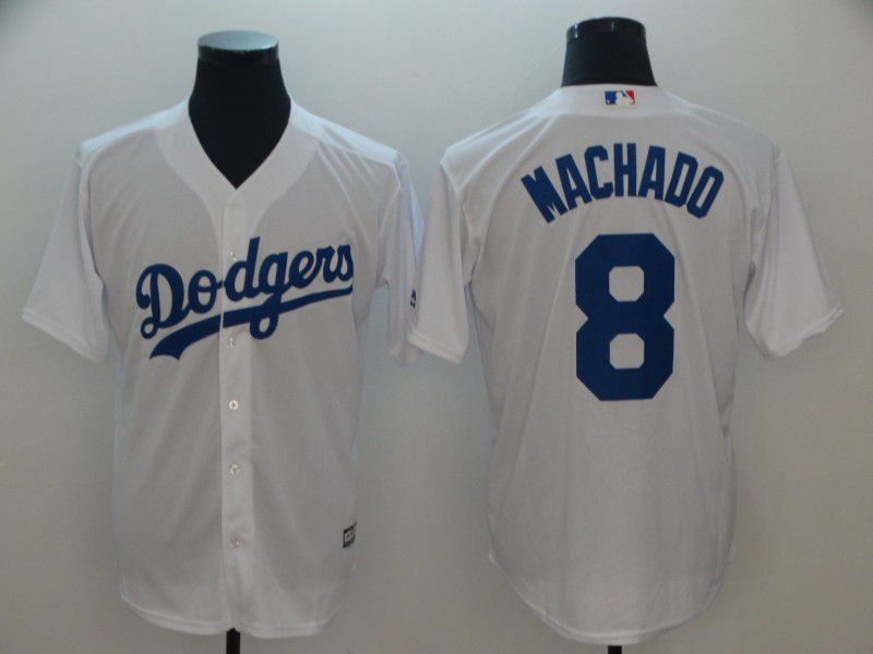 Men Los Angeles Dodgers #8 Machado White Game MLB Jerseys->san francisco 49ers->NFL Jersey